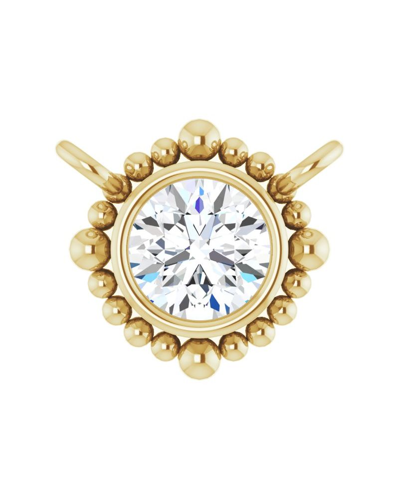 Colar Bolinhas com Cravação Bezel em Ouro 14k com Diamantes de Laboratório