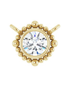 Colar Bolinhas com Cravação Bezel em Ouro 14k com Diamantes de Laboratório