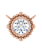 Colar Bolinhas com Cravação Bezel em Ouro 14k com Diamantes de Laboratório
