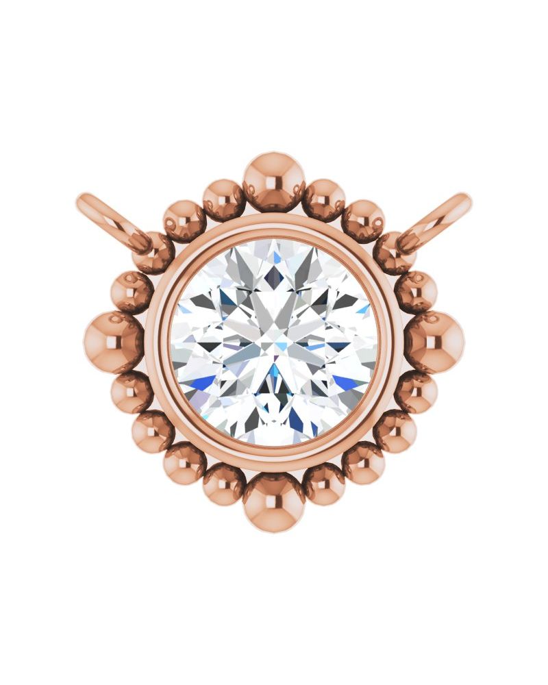 Colar Bolinhas com Cravação Bezel em Ouro 14k com Diamantes de Laboratório