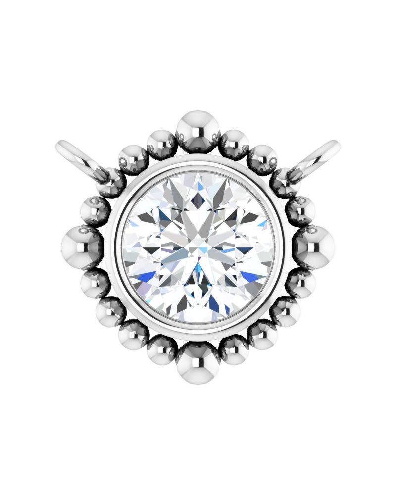Colar Bolinhas com Cravação Bezel em Ouro 14k com Diamantes de Laboratório