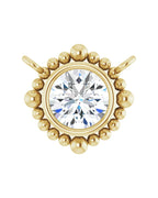 Colar Bolinhas com Cravação Bezel em Ouro 14k com Diamantes de Laboratório