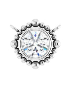 Colar Bolinhas com Cravação Bezel em Ouro 14k com Diamantes de Laboratório
