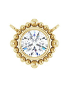 Colar Bolinhas com Cravação Bezel em Ouro 14k com Diamantes de Laboratório