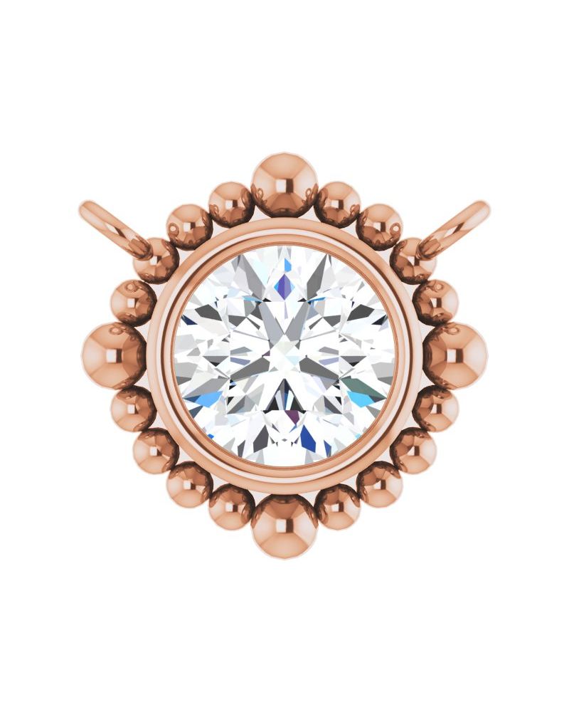 Colar Bolinhas com Cravação Bezel em Ouro 14k com Diamantes de Laboratório