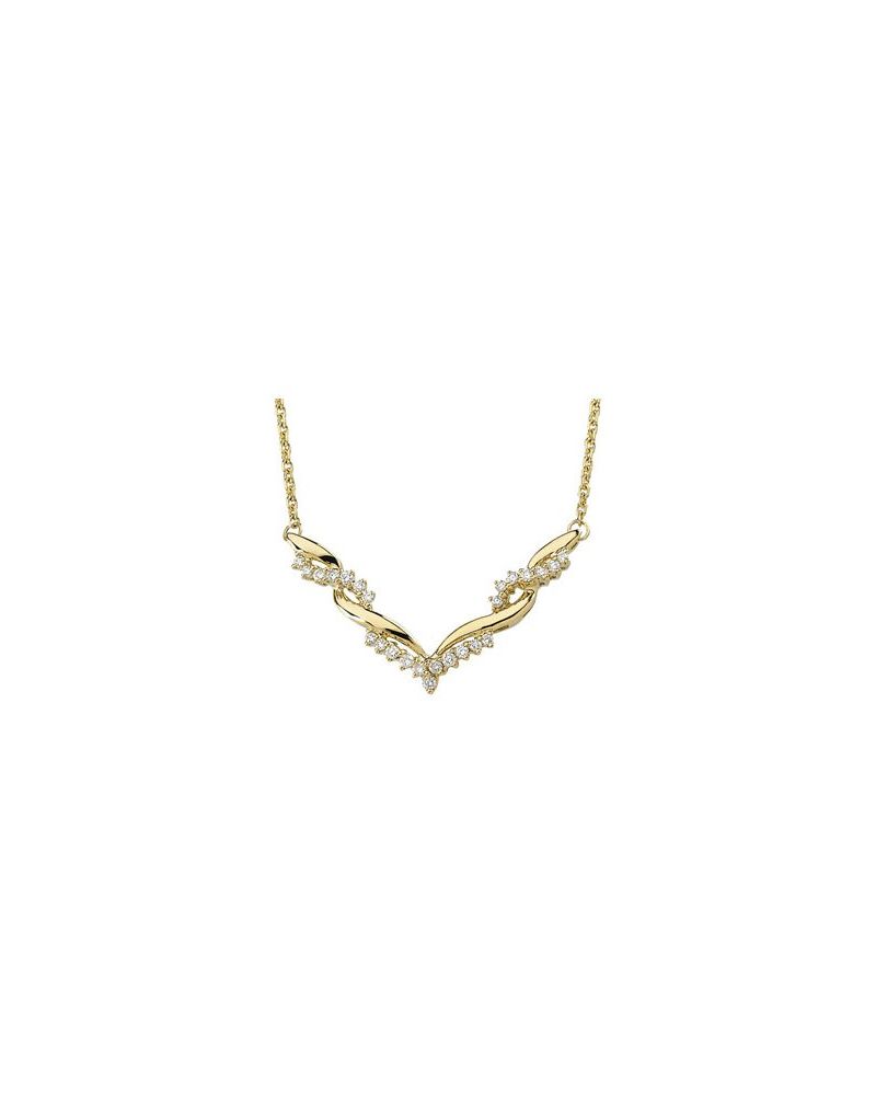 Colar em V Cravejado em Ouro 14k com Diamantes Naturais – Modelo 5