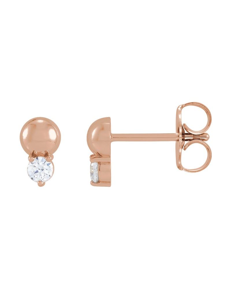 Brinco Bolinha Cravejado em Ouro 14k com Diamantes Naturais