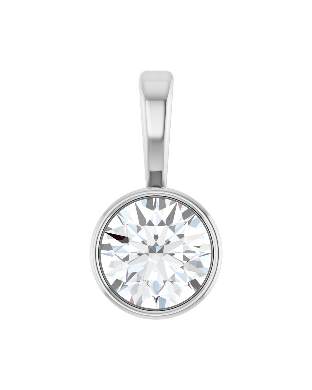 Pingente Ponto de Luz em Ouro 14k com Diamante de Laboratório – Aro Liso