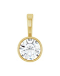 Pingente Ponto de Luz em Ouro 14k com Diamante de Laboratório – Aro Liso