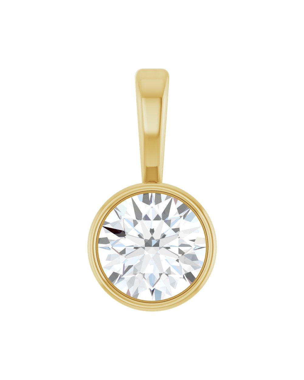 Pingente Ponto de Luz em Ouro 14k com Diamante de Laboratório – Aro Liso