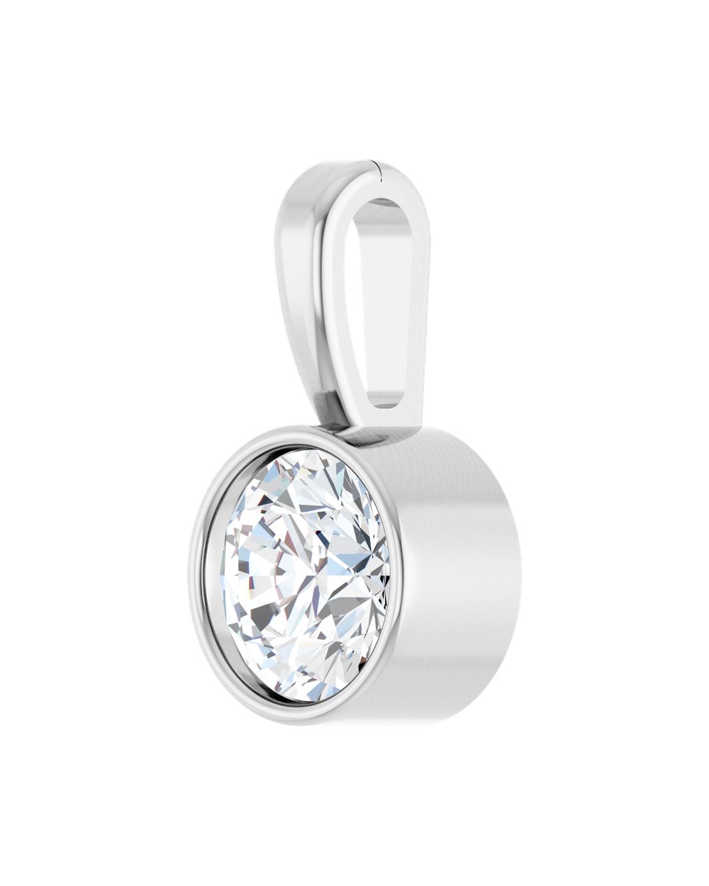Pingente Ponto de Luz em Ouro 14k com Diamante de Laboratório – Aro Liso