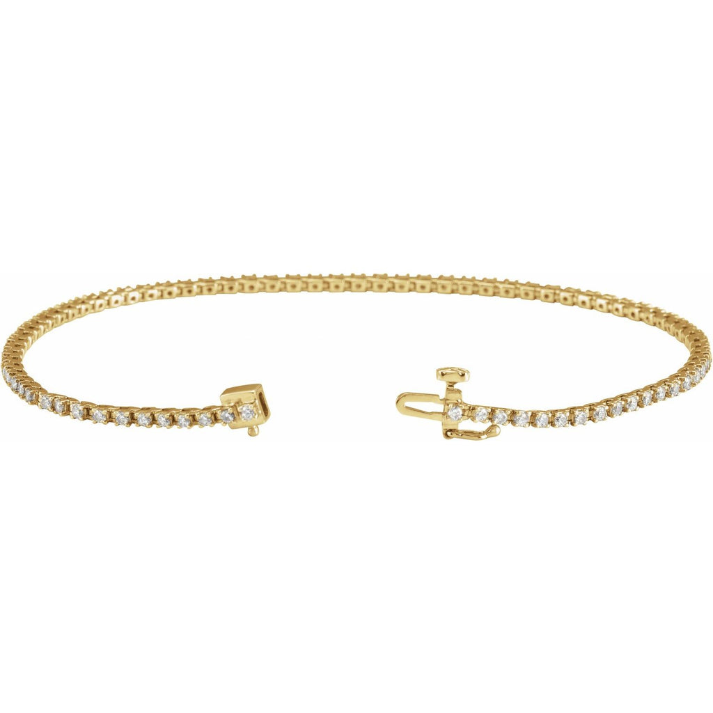 Pulseira Riviera em Ouro 14k com Diamantes Naturais – Modelo 30 – Ouro Amarelo 14k