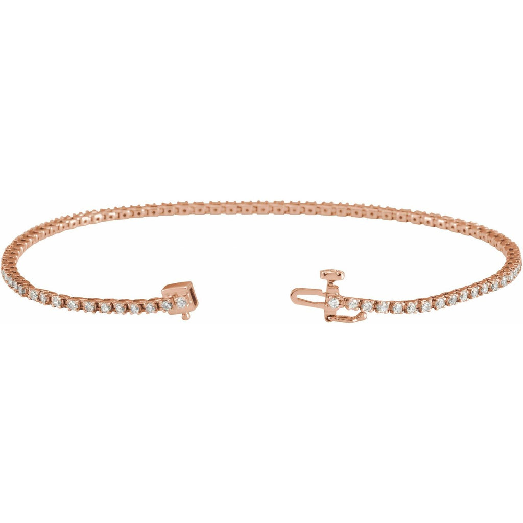 Pulseira Riviera em Ouro 14k com Diamantes Naturais – Modelo 30 – Ouro Rosé 14k