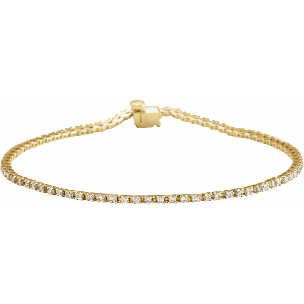 Pulseira Riviera em Ouro 14k com Diamantes Naturais – Modelo 30 – Ouro Amarelo 14k