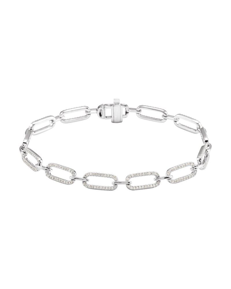 Pulseira Elos Cravejada em Ouro 14k com Diamantes Naturais – Modelo 5