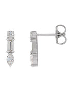 Brinco Formatos Mistos Barra em Ouro 14k com Diamantes Naturais