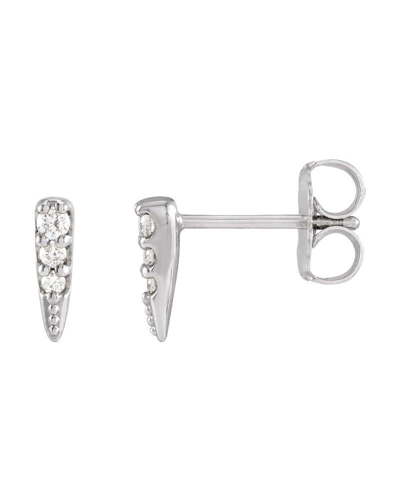 Brinco Spike em Ouro 14k com Diamantes Naturais
