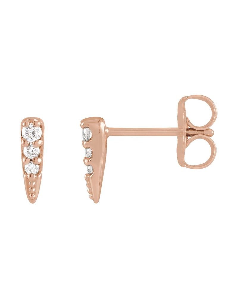 Brinco Spike em Ouro 14k com Diamantes Naturais