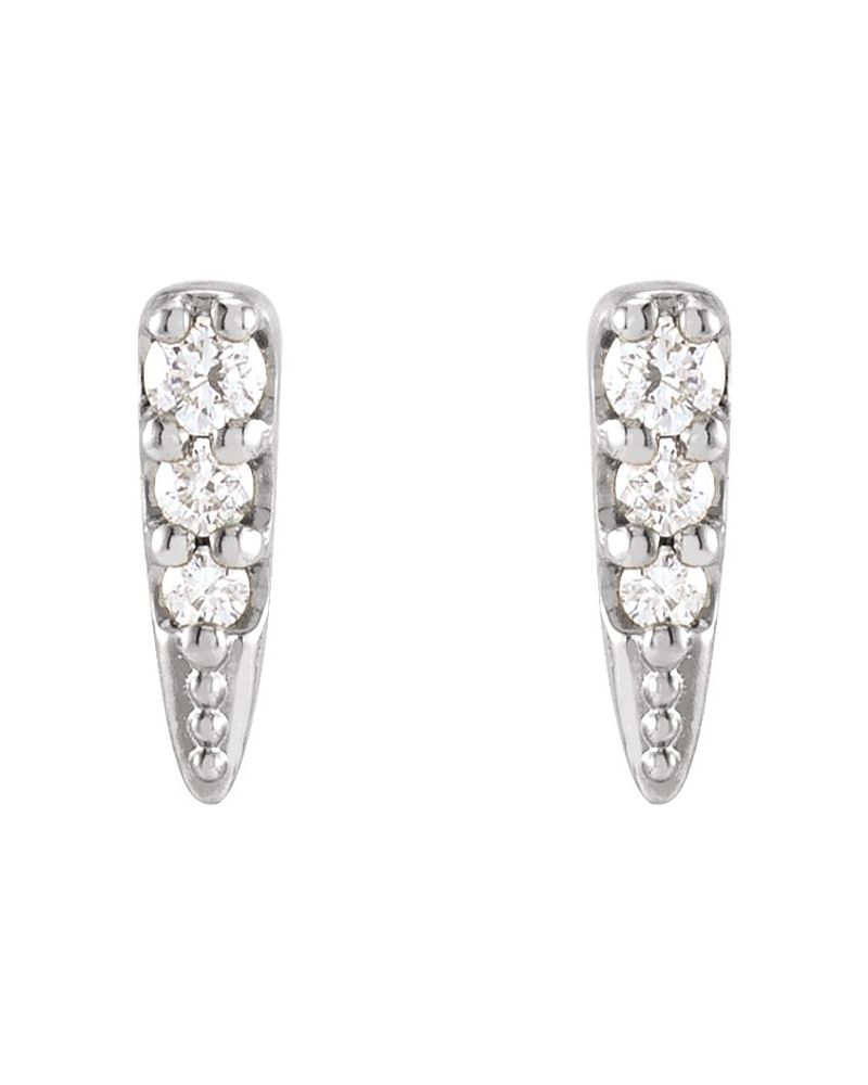 Brinco Spike em Ouro 14k com Diamantes Naturais