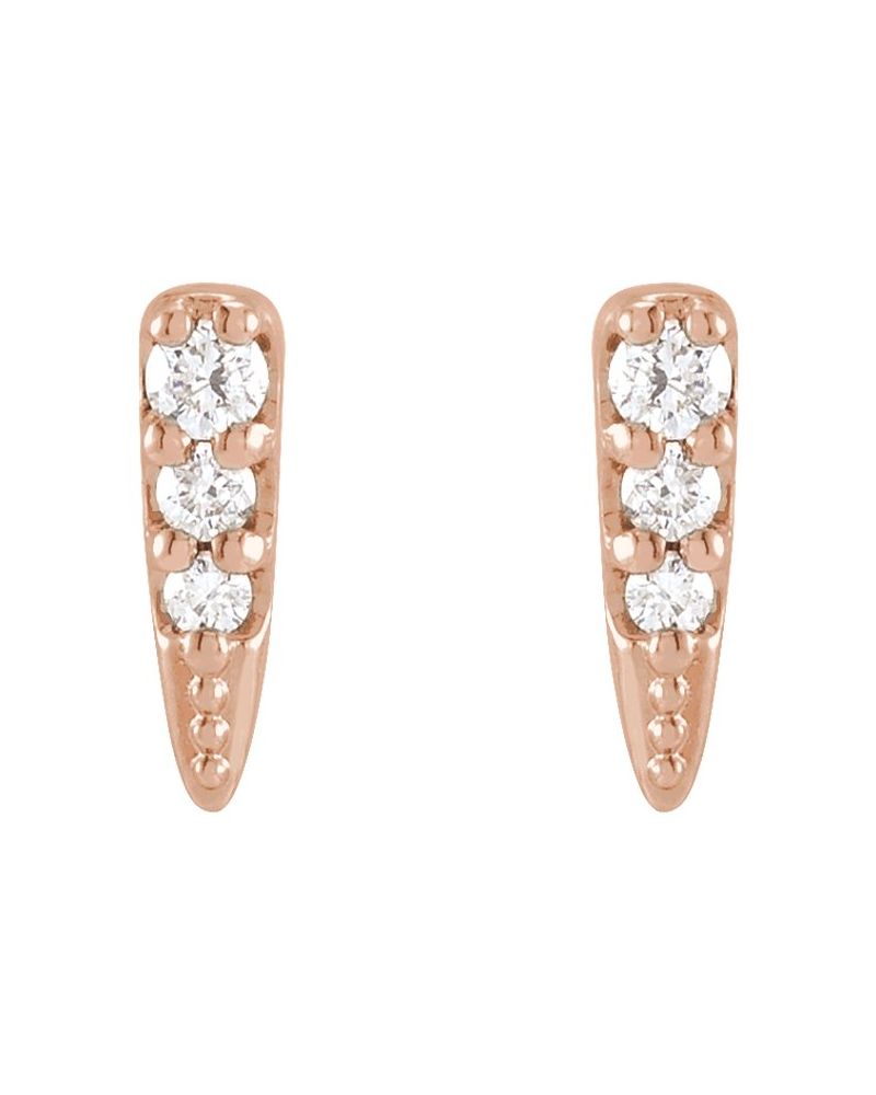 Brinco Spike em Ouro 14k com Diamantes Naturais