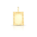 Pingente de Prata 925 Banhada a Ouro Liso Retangular Trabalhado