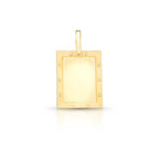 Pingente de Prata 925 Banhada a Ouro Liso Retangular Trabalhado