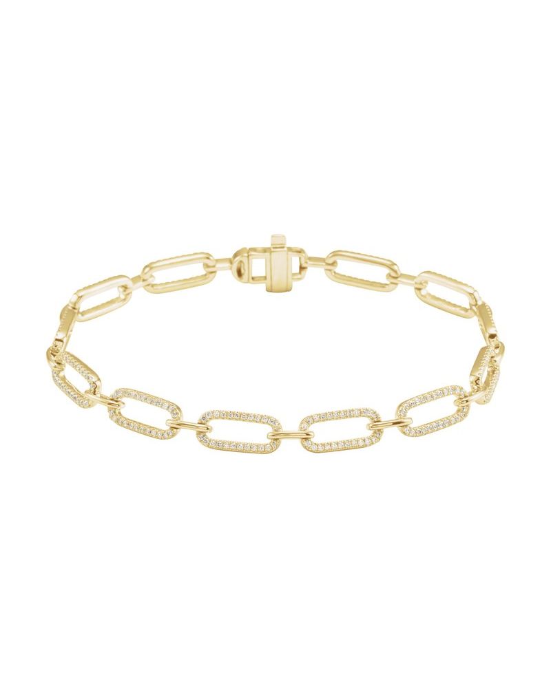 Pulseira Elos Cravejada em Ouro 14k com Diamantes Naturais – Modelo 5