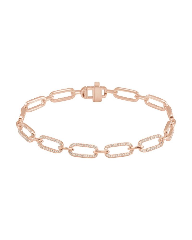 Pulseira Elos Cravejada em Ouro 14k com Diamantes Naturais – Modelo 5