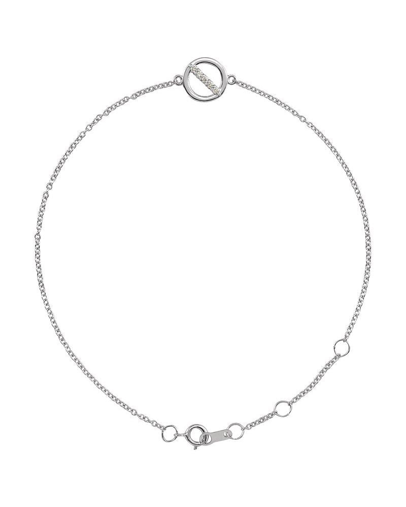 Pulseira Círculo em Ouro 14k com Diamantes Naturais