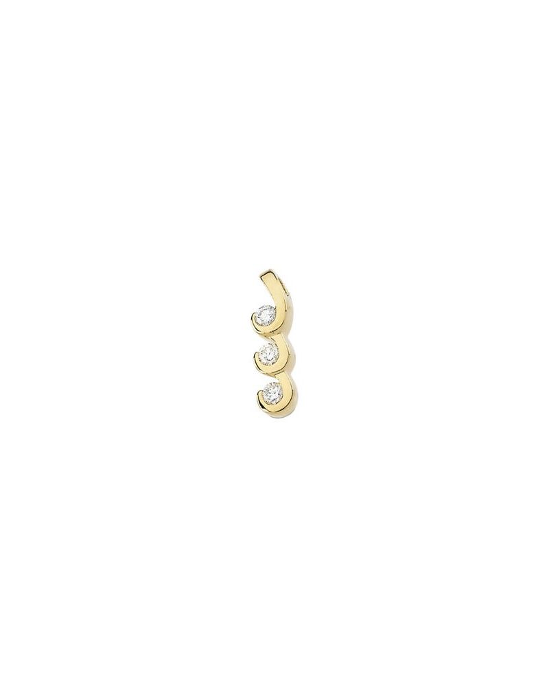 Pingente Três Pedras em Ouro 14k com Diamantes Naturais – Modelo 11