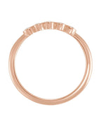 Anel Lapidação Rosa Empilhável em Ouro 14k com Diamantes Naturais – Modelo 5