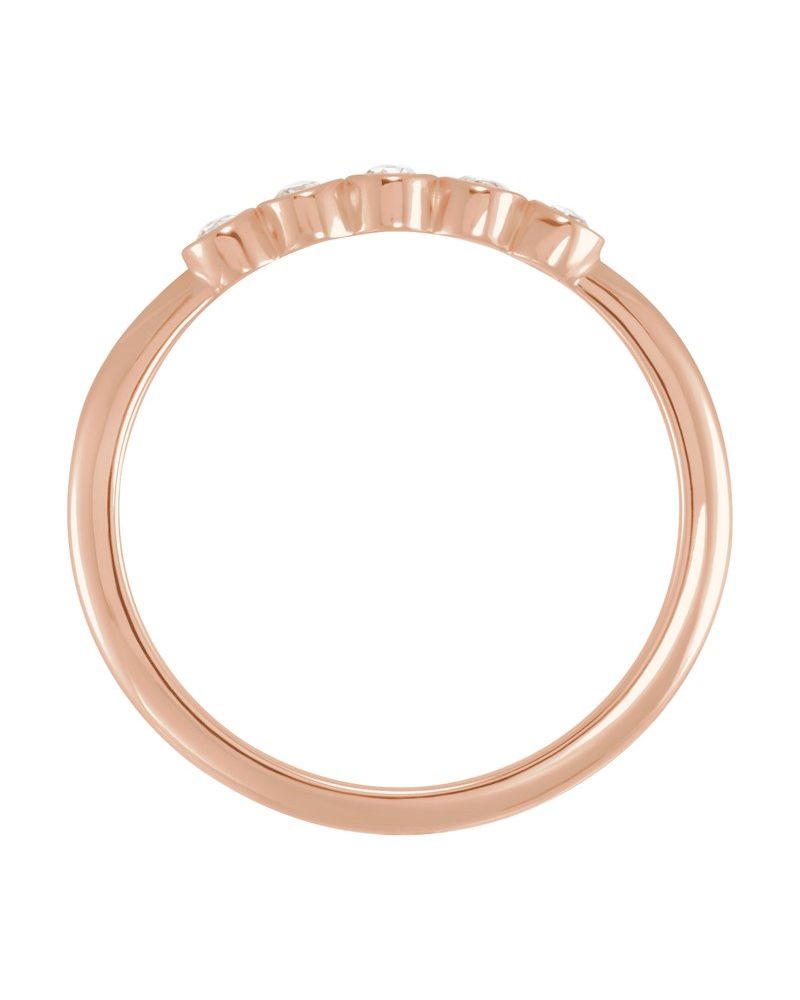 Anel Lapidação Rosa Empilhável em Ouro 14k com Diamantes Naturais – Modelo 5