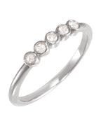 Anel Lapidação Rosa Empilhável em Ouro 14k com Diamantes Naturais – Modelo 5