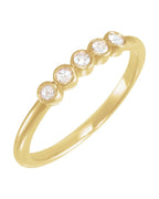 Anel Lapidação Rosa Empilhável em Ouro 14k com Diamantes Naturais – Modelo 5