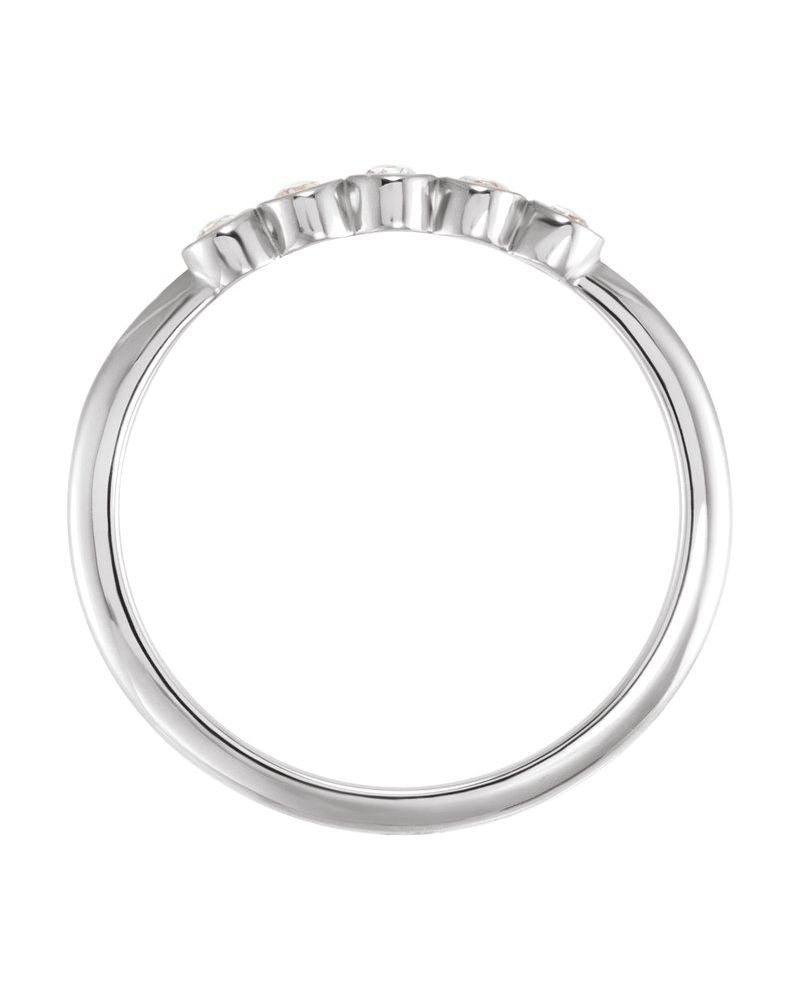 Anel Lapidação Rosa Empilhável em Ouro 14k com Diamantes Naturais – Modelo 5
