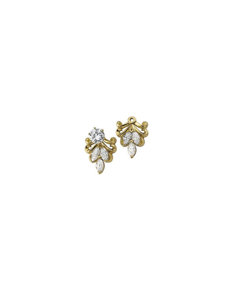 Jaqueta para Brinco Vintage em Ouro 14k com Diamantes Naturais – Modelo 2