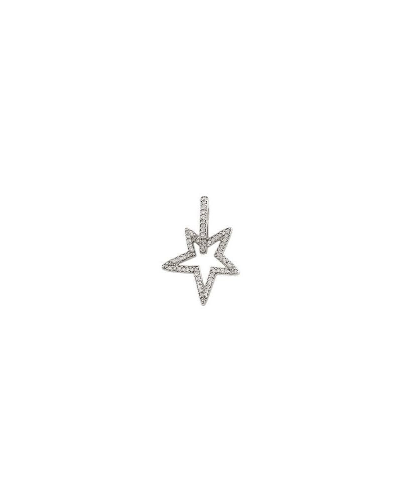 Pingente Estrela Cravejado em Ouro 14k com Diamantes Naturais – Modelo 4