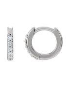 Brinco Huggie em Ouro 14k com Diamantes Naturais – Branco 14k, 0,04 ct