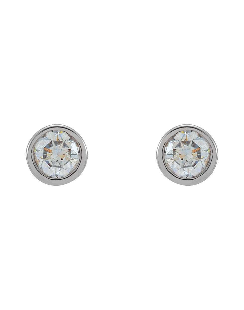 Brinco Ponto de Luz em Ouro 14k com Diamantes de Laboratório – Mini Aro Liso