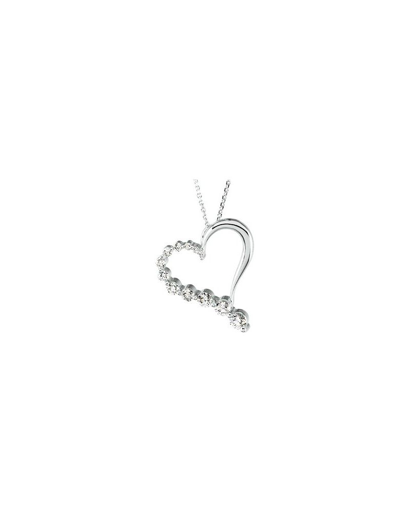 Colar Trajetória Coração em Ouro 14k com Diamantes Naturais – Modelo 2