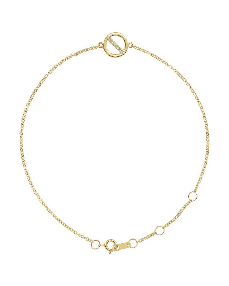 Pulseira Círculo em Ouro 14k com Diamantes Naturais