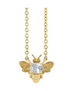 Colar Abelha em Ouro 14k com Diamantes de Laboratório