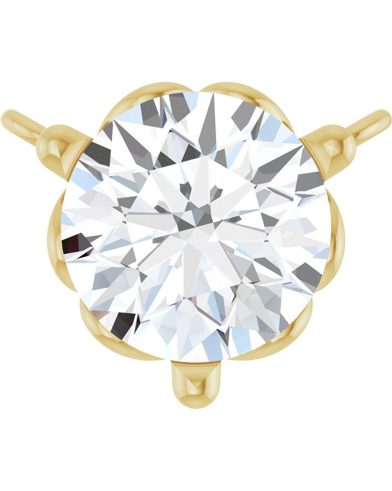 Colar Solitário em Ouro 14k com Diamantes de Laboratório – Modelo 7