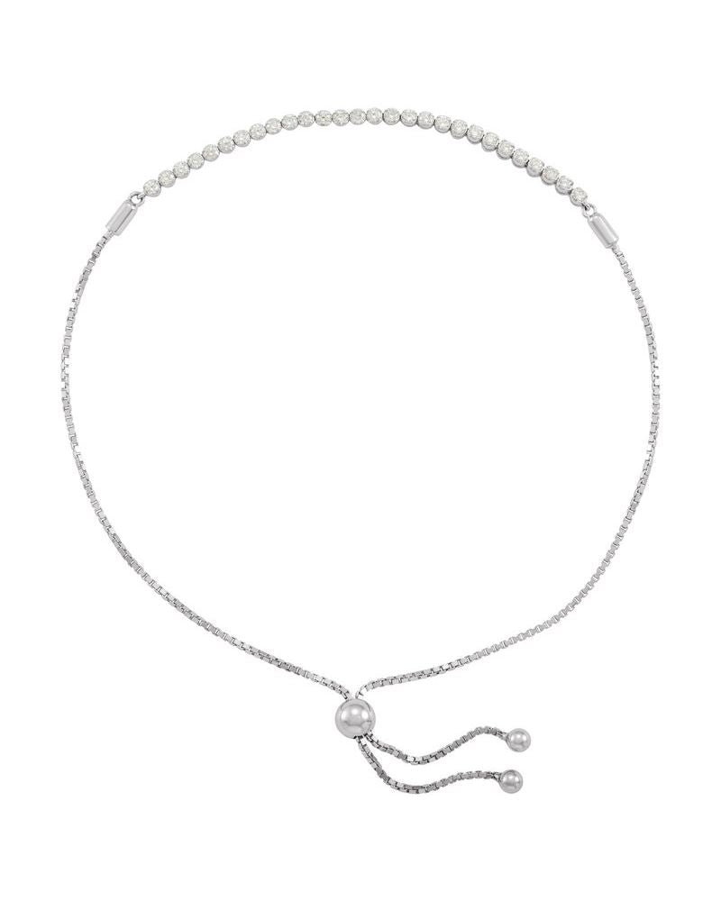 Pulseira Gravatinha Ajustável Cravejada em Ouro 14k com Diamantes Naturais