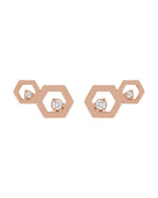 Brinco Favo de Mel em Ouro 14k com Diamantes Naturais