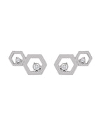 Brinco Favo de Mel em Ouro 14k com Diamantes Naturais