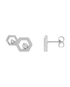 Brinco Favo de Mel em Ouro 14k com Diamantes Naturais