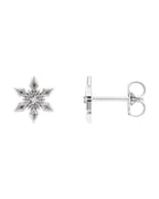 Brinco Floco de Neve em Ouro 14k com Diamantes Naturais