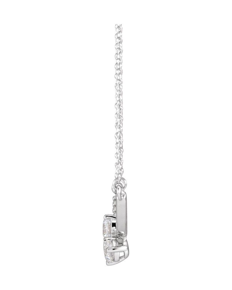 Colar Duas Pedras em Ouro 14k com Diamantes de Laboratório – Modelo 2