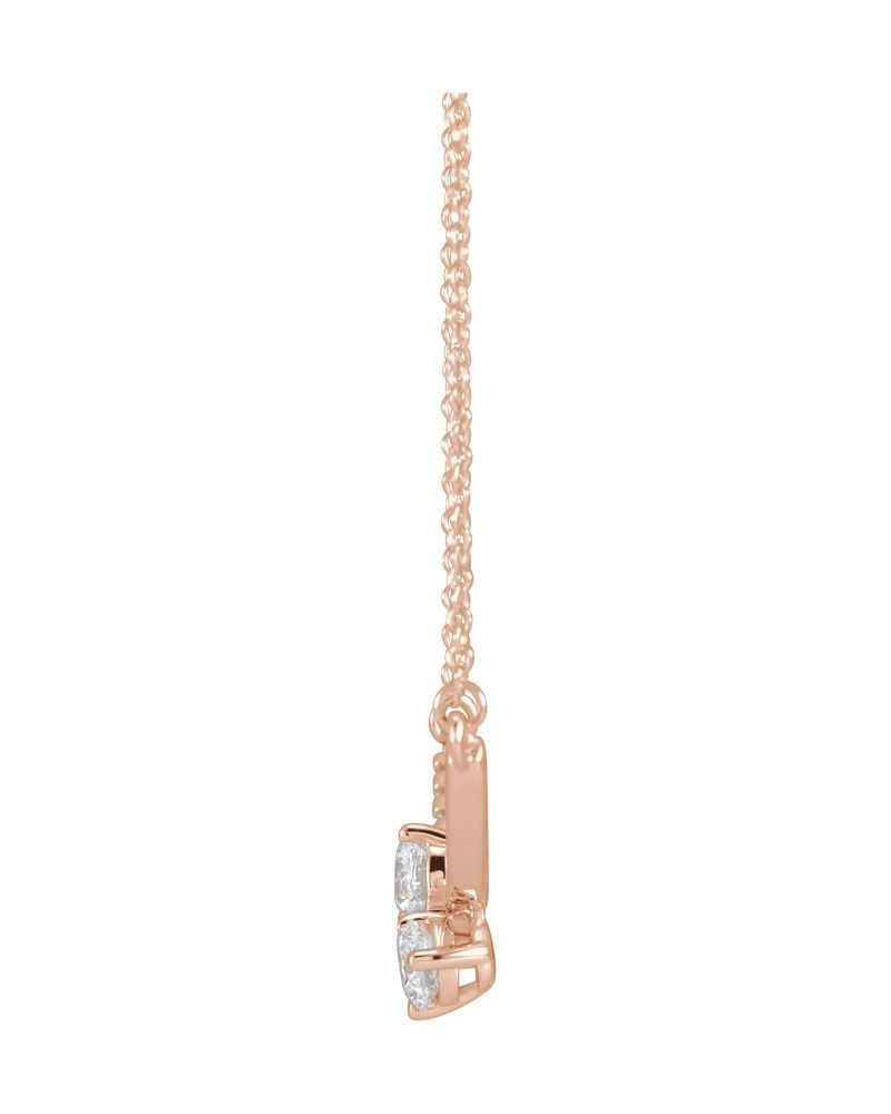 Colar Duas Pedras em Ouro 14k com Diamantes de Laboratório – Modelo 2